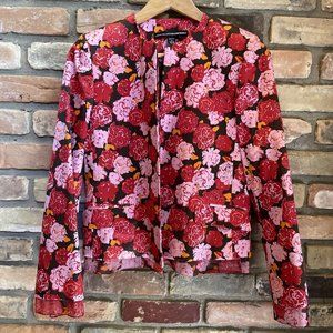 linda allard ellen tracy silk Cotton jacket Floral Nwt 8 Petite Mrsp $448